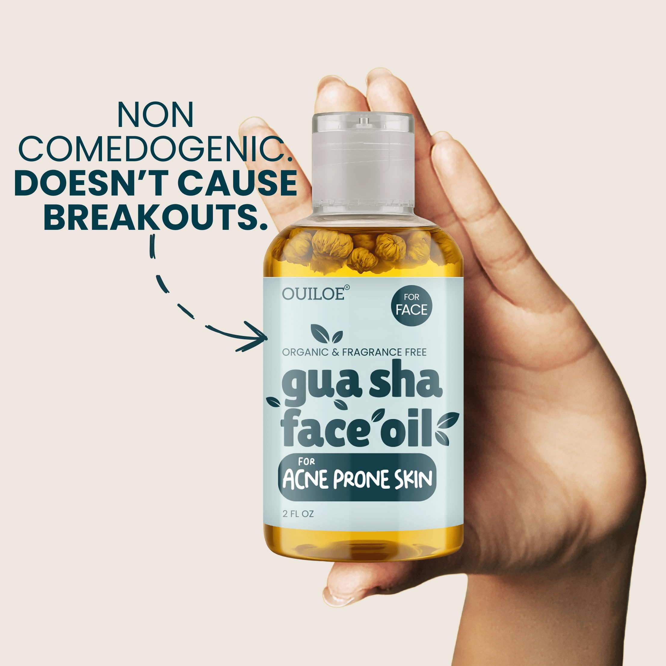 Ouiloe oil for acne-prone skin, gentle and safe.