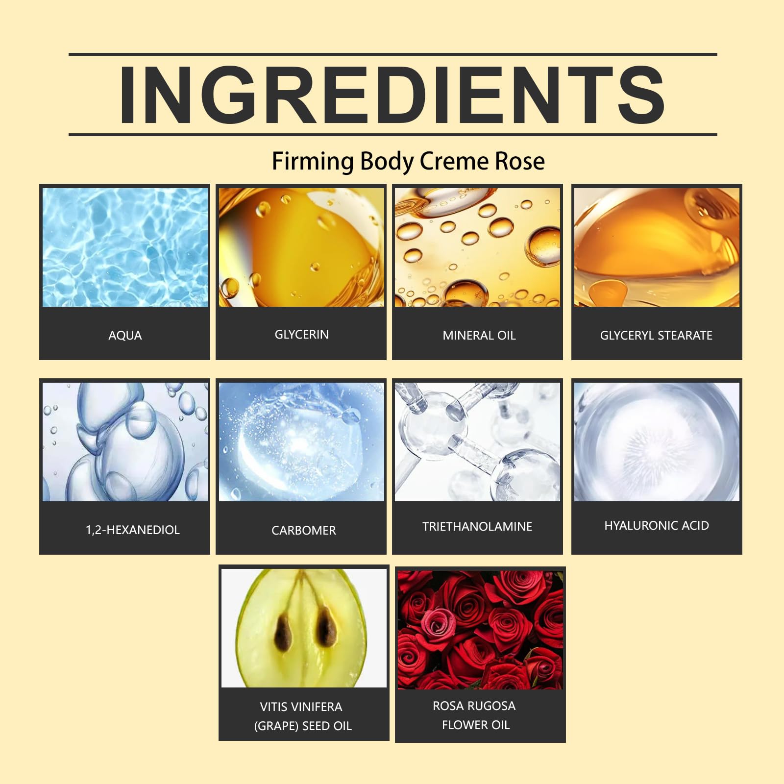 OUKPANE Champagne Lift Body Creme elasticity-focused visual hints at improved tone.