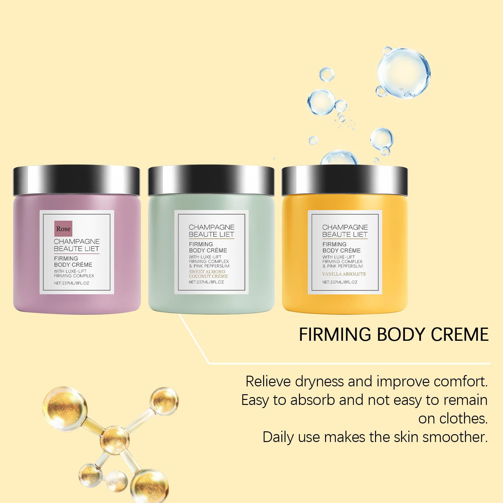 OUKPANE Champagne Lift Body Creme for multi-area use on body.