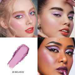 Oulac Purple Blush swatch on skin demonstrates buildable color.