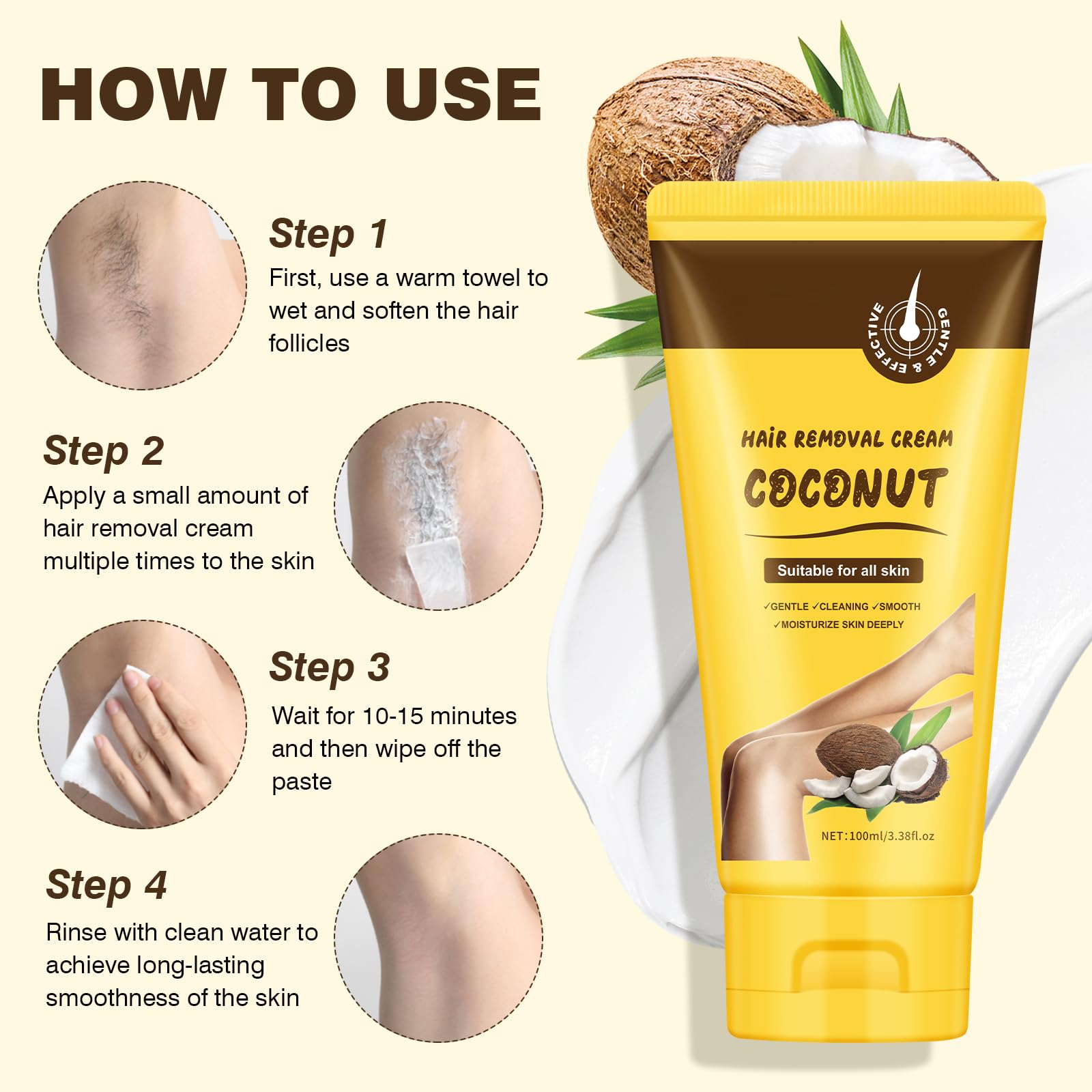 OUPEICHARM sensitive-skin formula hair removal cream for soft, irritation-free results.