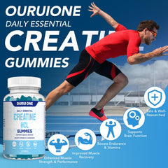 Graphic showing how to take Creatine HCL gummies