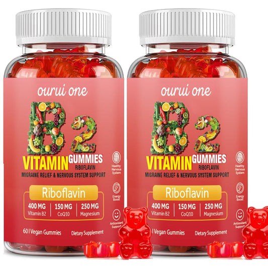 Ourui Vitamin B2 Gummies Raspberry bottle front