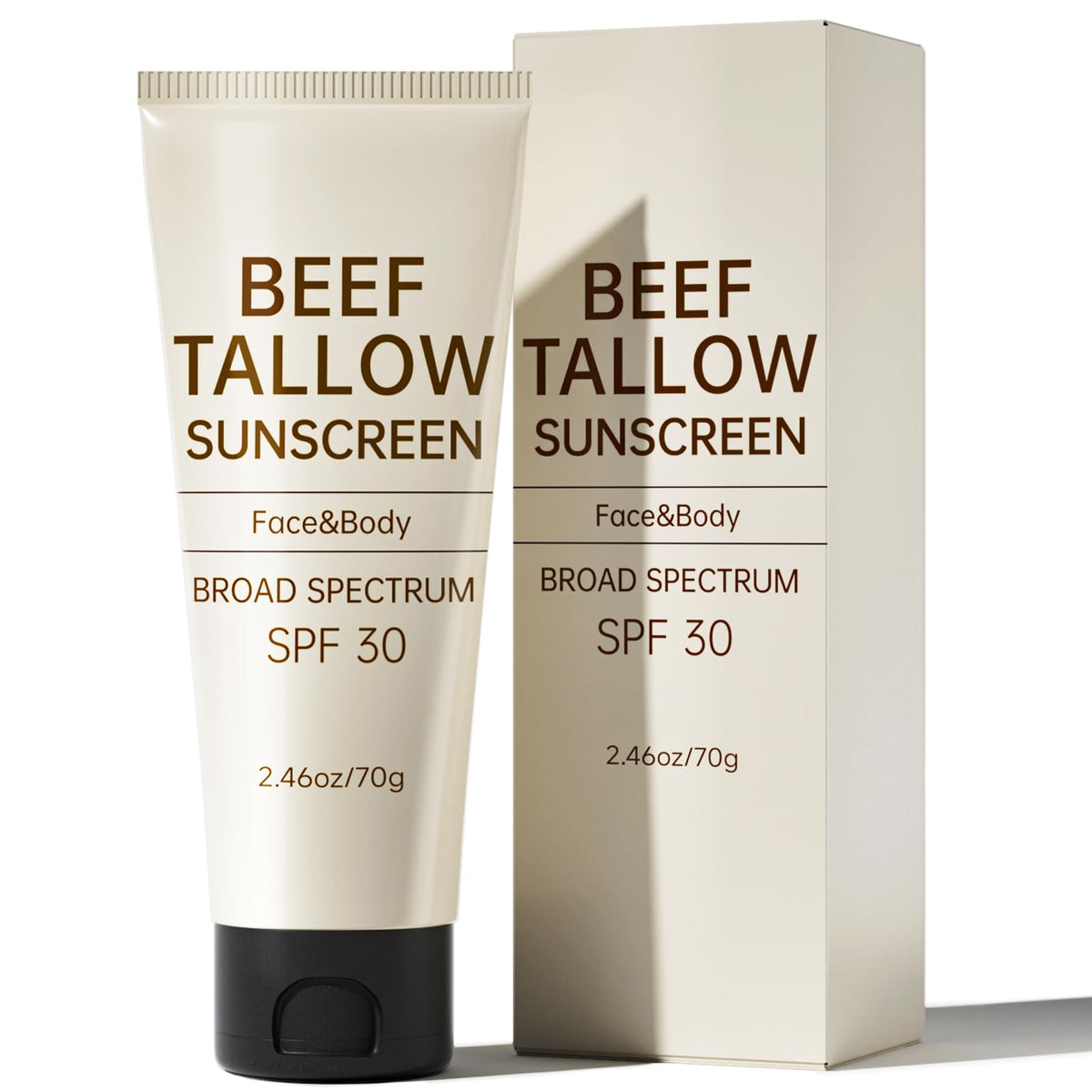 Outccogo Tallow Sunscreen face tube cap, ideal for travel protection on the go.