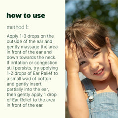 Person applying Ear Relief drops around the outer ear