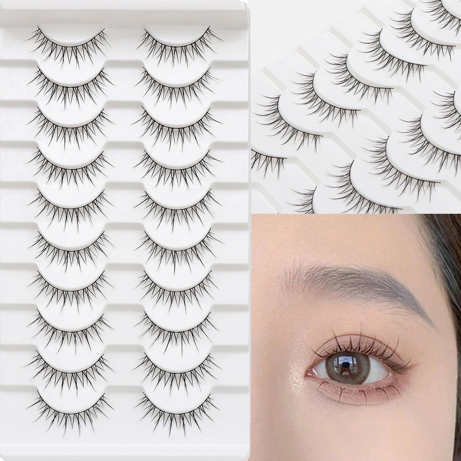 outopen Manga Lashes Asian cosplay style ideal for anime characters