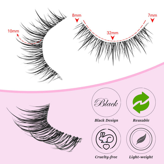 Outopen Manga Lashes with a clear band for seamless blending.