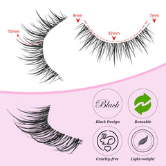 Outopen Manga Lashes with a clear band for seamless blending.