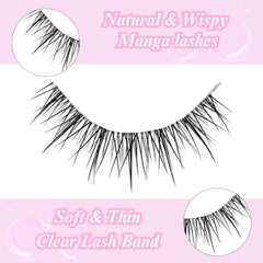 Outopen Manga Lashes create doll-like anime drama for cosplay.