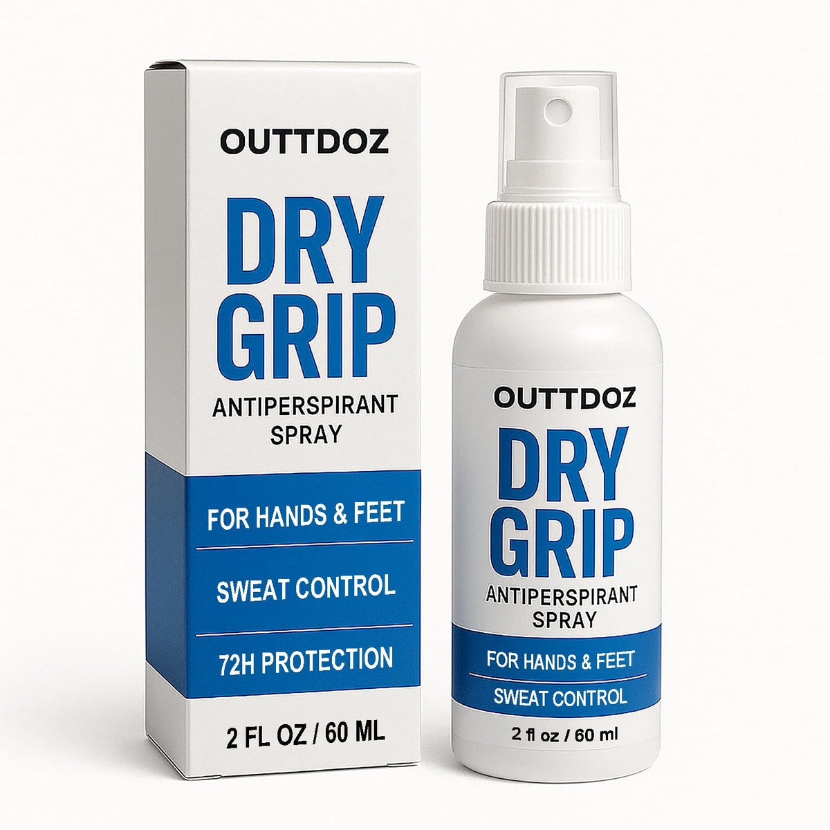 OUTTDOZ DryGrip hands and feet spray for confident grip during workouts.