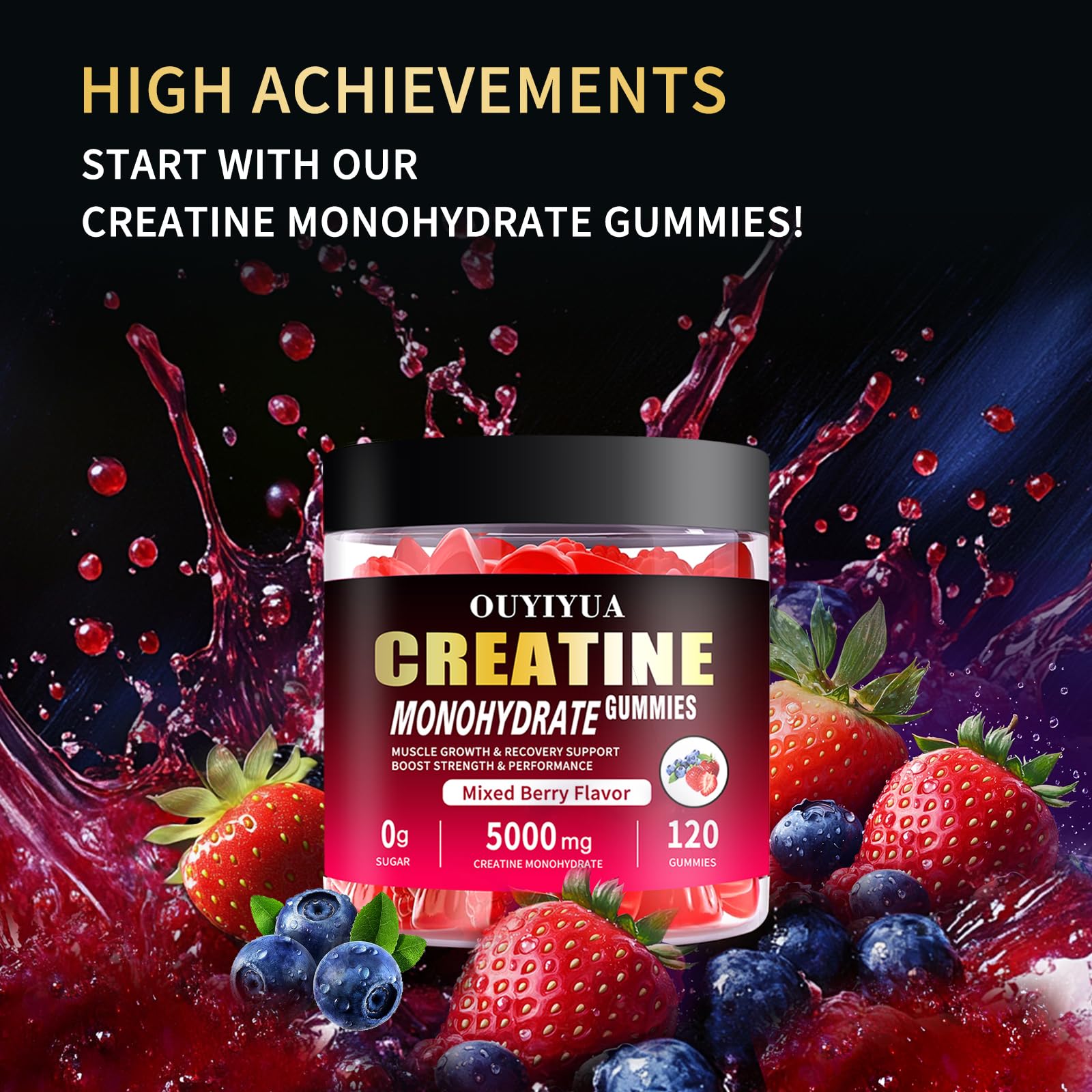Product packshot showing 120 count bottle of OUYIYUA gummies