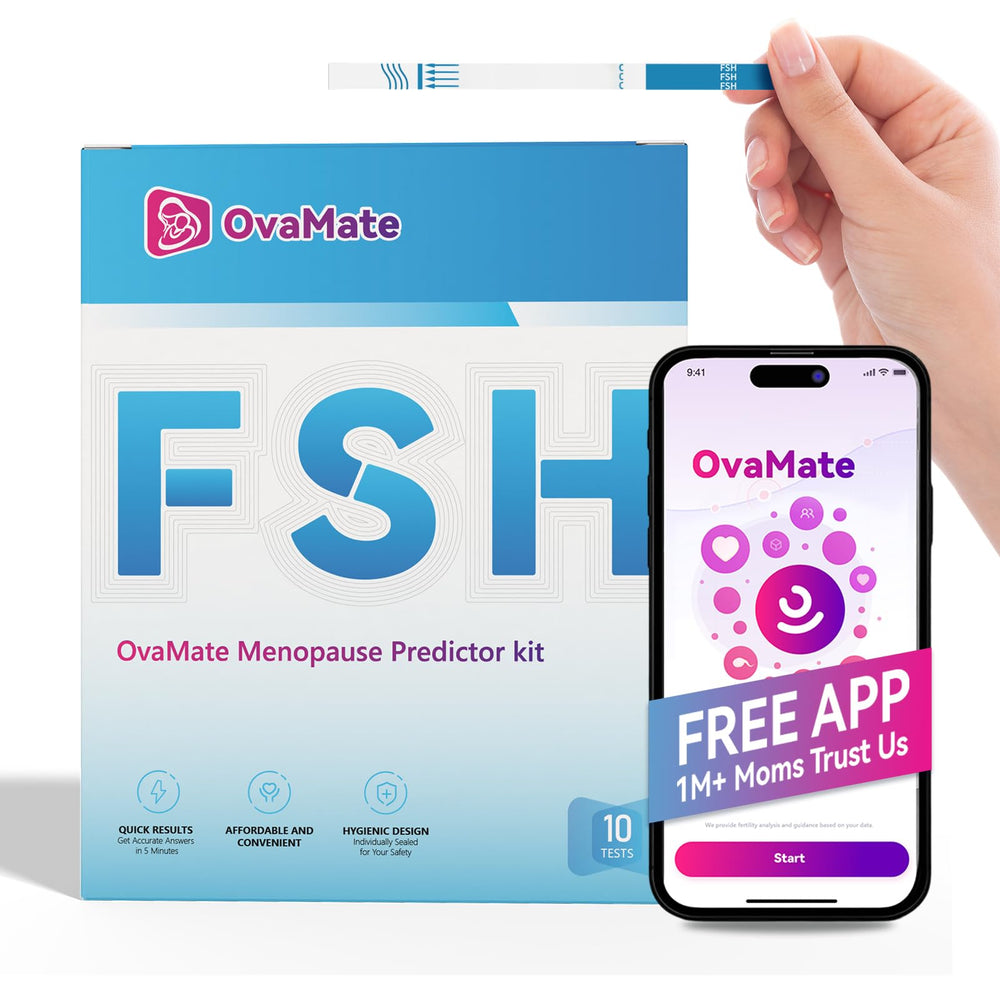 OvaMate menopause rapid test kit box