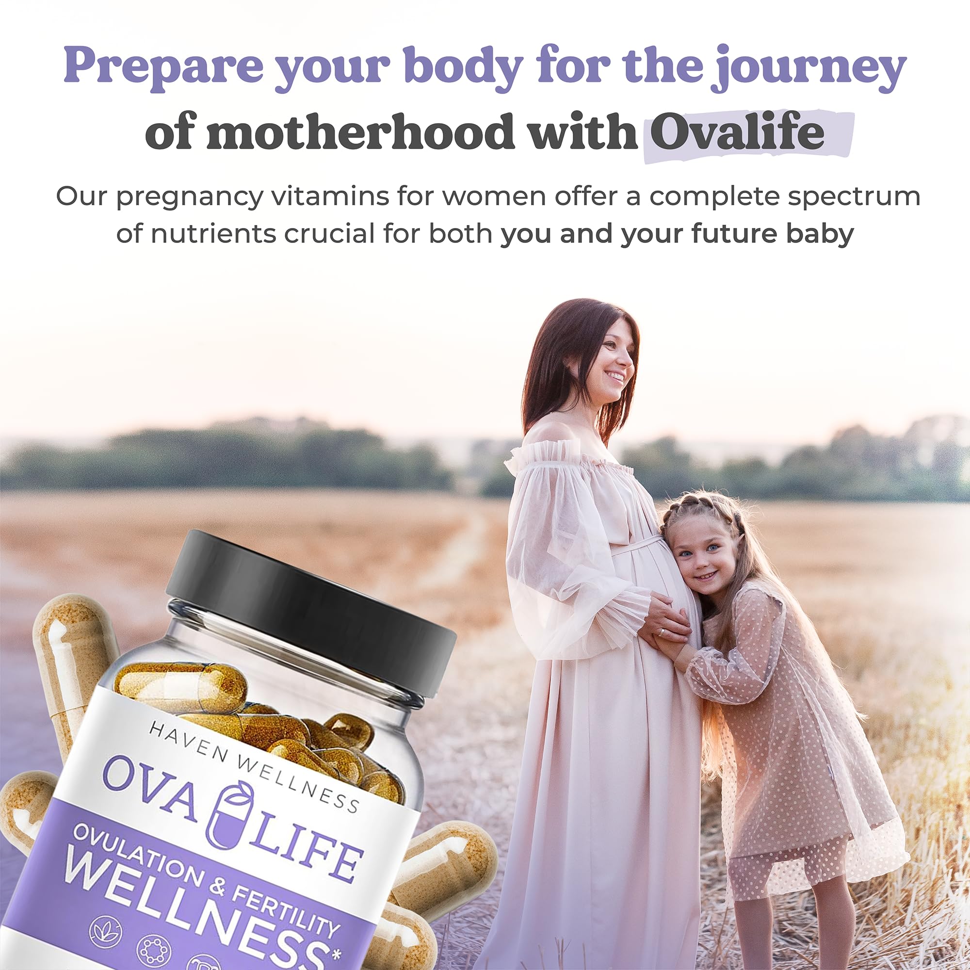 Ovalife vitamins banner highlighting gluten-free and dairy-free