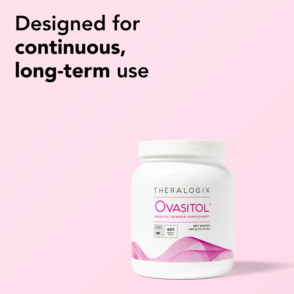 NSF Certified seal on Theralogix Ovasitol Inositol Powder packaging