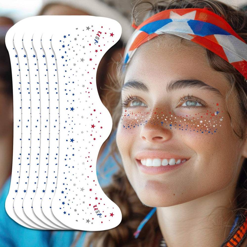 Ovasorve Fourth of July freckles glitter stars collection for all-day parades