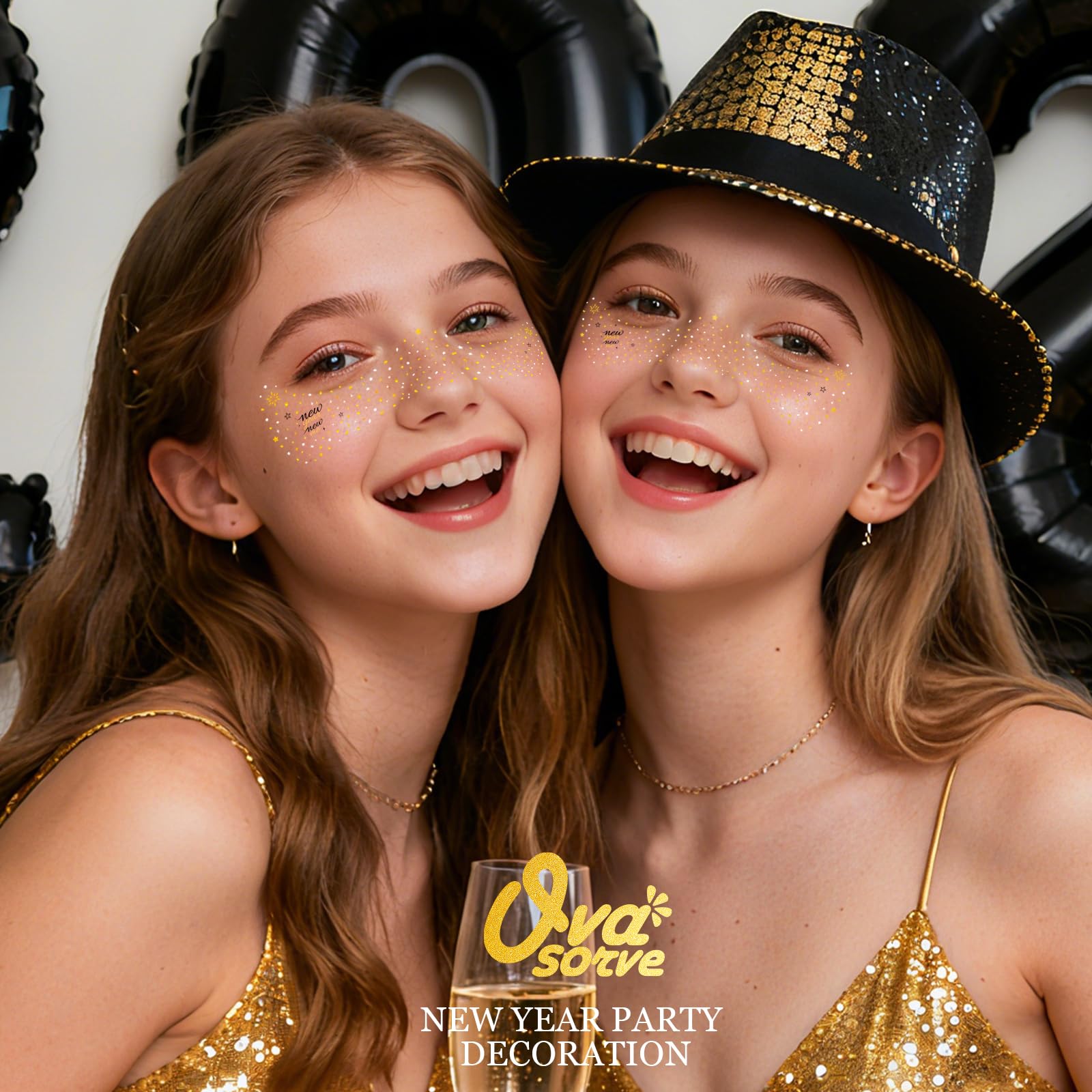 Ovasorve metallic sticker tattoos for a quick glow-up during parties