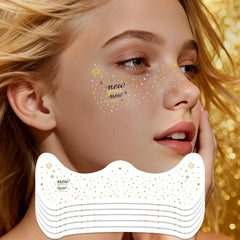 Ovasorve New Year face tattoos with gold and silver stars and fireworks for a festive glow