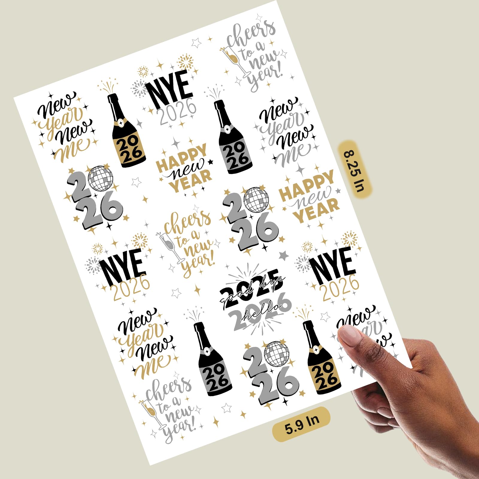 Ovasorve black white gold silver tattoos for NYE looks