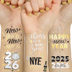 Ovasorve NYE tattoos on two sheets for festive body art at parties