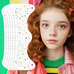 Ovasorve Pride Heart Freckles on cheek for subtle rainbow glow