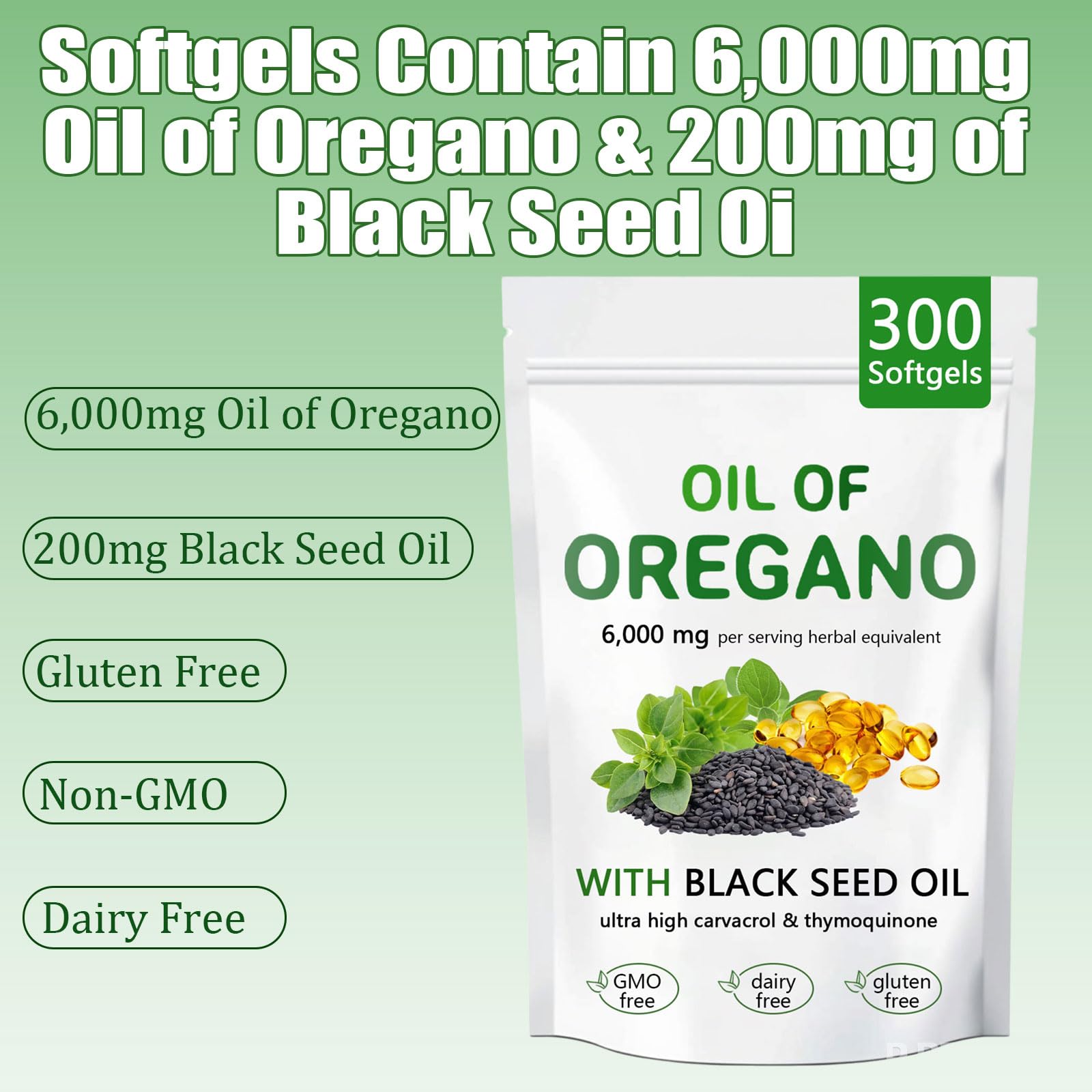 Non-GMO gluten-free oregano oil capsules