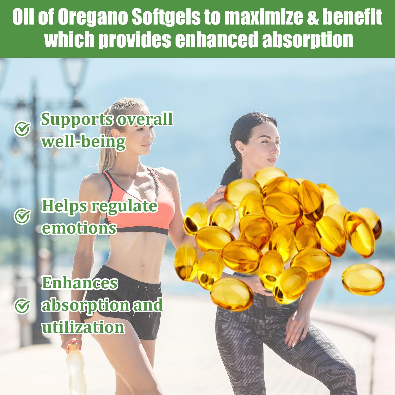 Organic oregano oil blend with black seed oil capsules