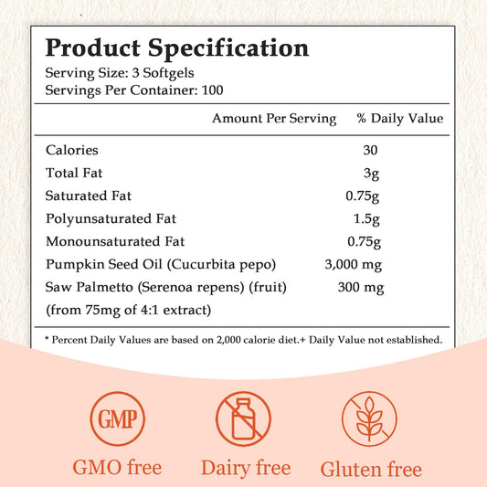 Close-up of gold softgel capsules for Ovela Pumpkin Seed Oil