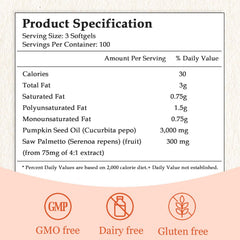 Close-up of gold softgel capsules for Ovela Pumpkin Seed Oil