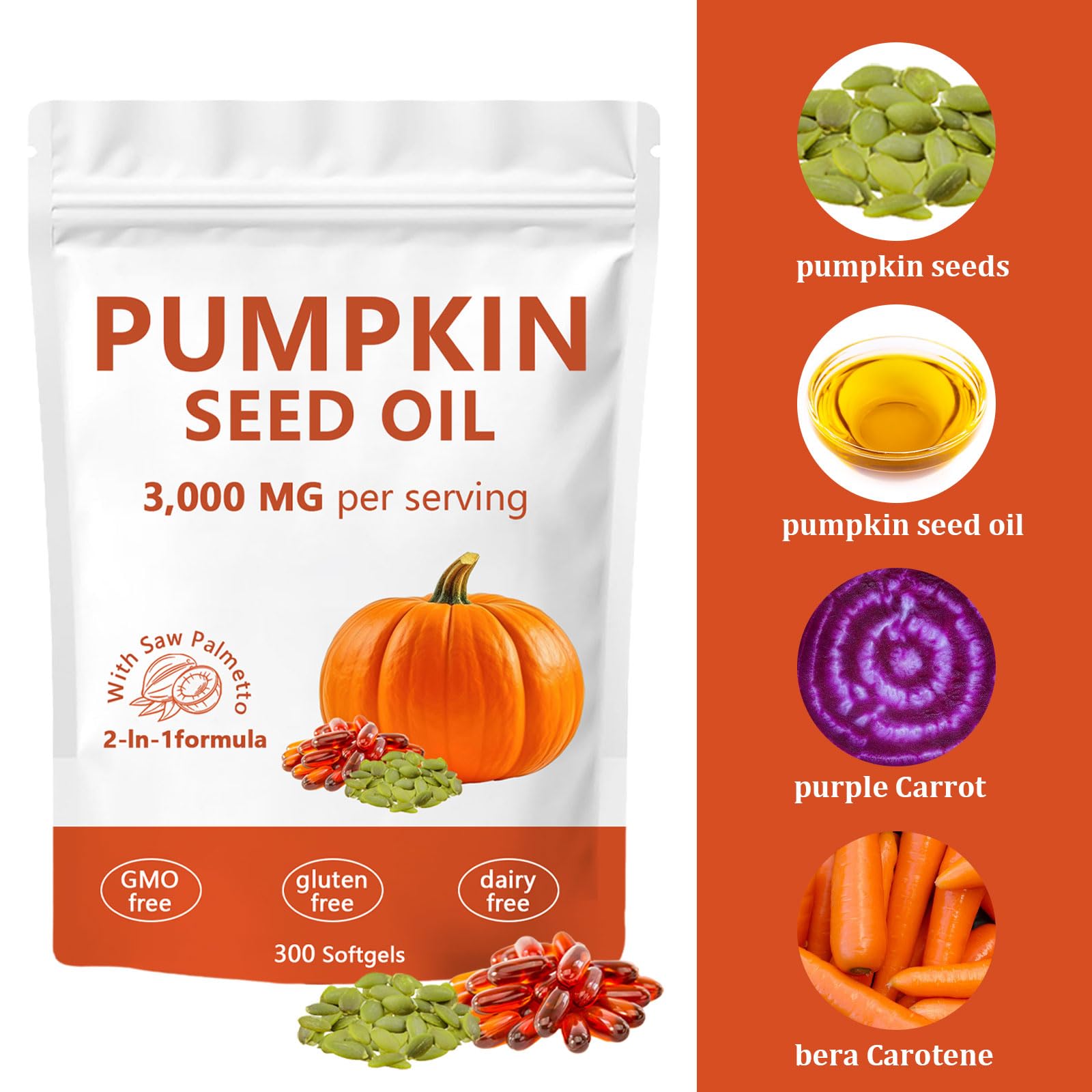 Ovela Pumpkin Seed Oil Capsules for Hair and Skin - product image