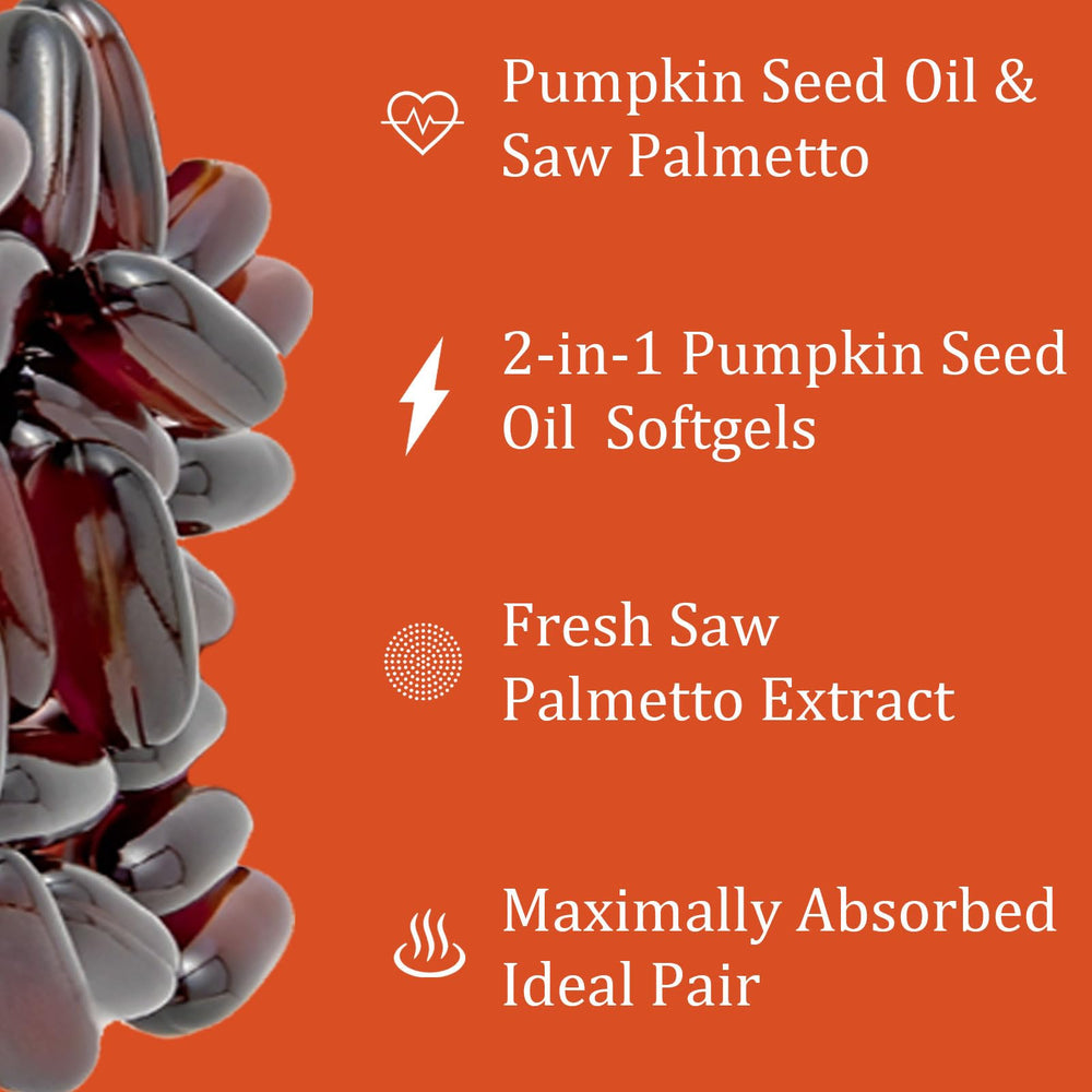 Ovela 2-in-1 Pumpkin Seed Oil Capsules with Saw Palmetto - product image