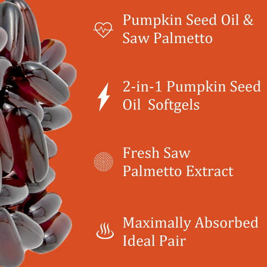 Ovela 2-in-1 Pumpkin Seed Oil Capsules with Saw Palmetto - product image