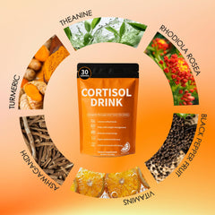 oviaapo Cortisol Drink Powder scoop shown for easy daily serving.