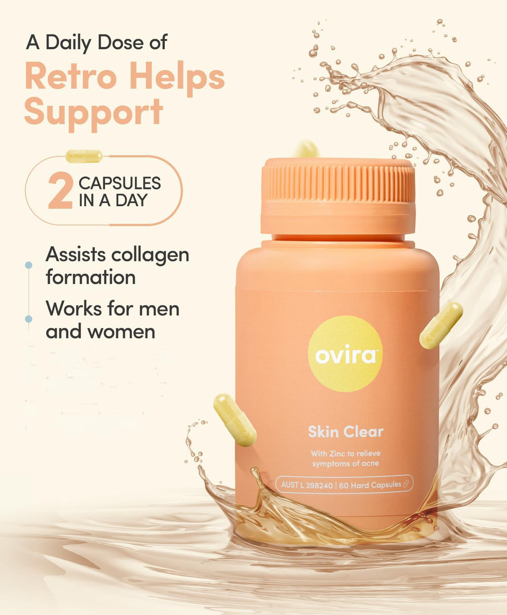 Concept image of rosacea and acne relief with Ovira Skin Clear