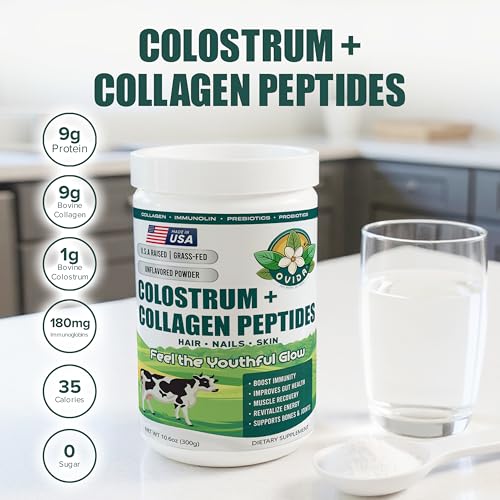Unflavored collagen powder with a scoop