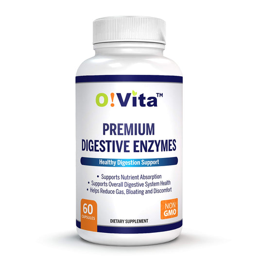 Label of O!VITA Premium Digestive Enzymes bottle