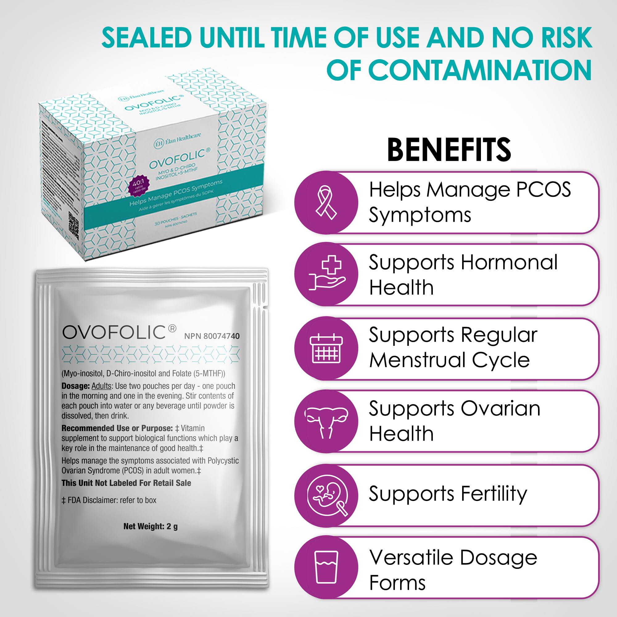 Ingredient list showing D-Chiro-Inositol and Active Folate