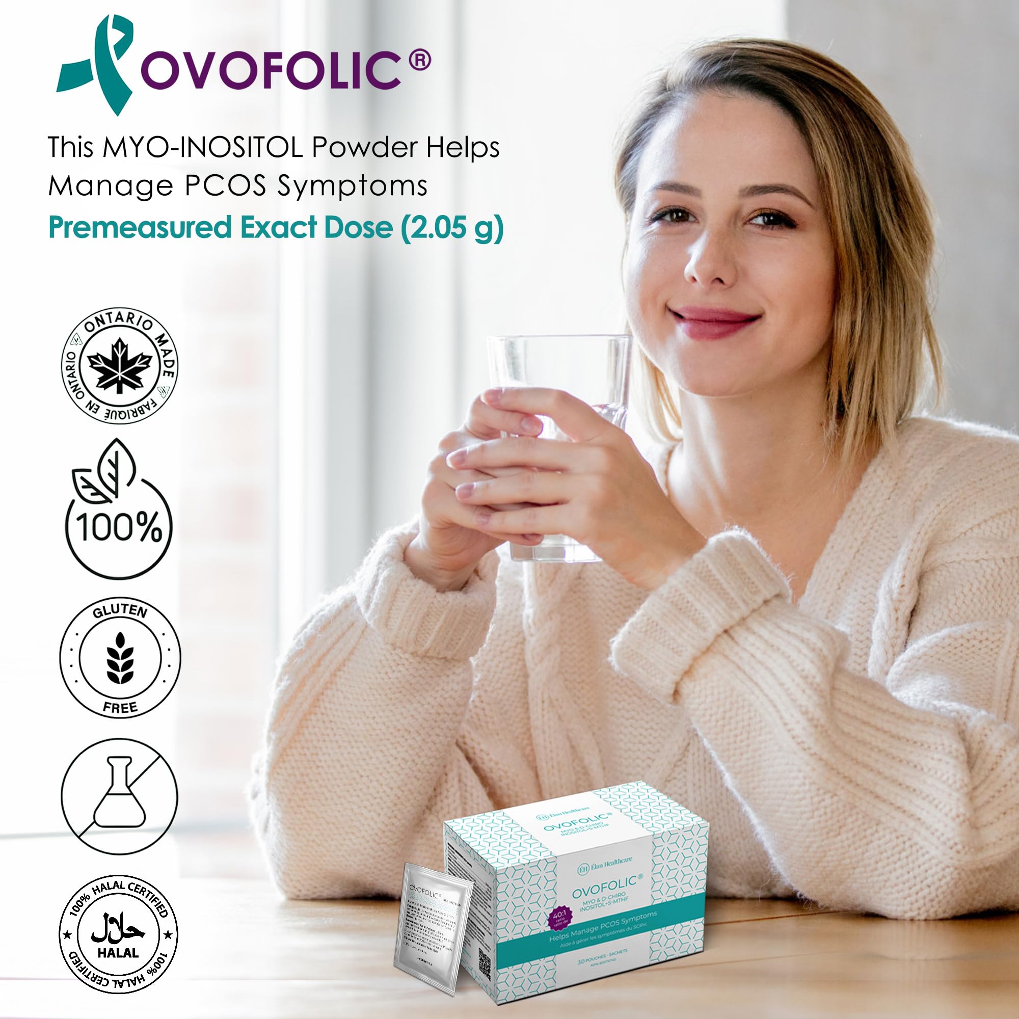 Open Ovofolic box with multiple sachets visible