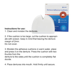 Applying adhesive cushion to upper denture
