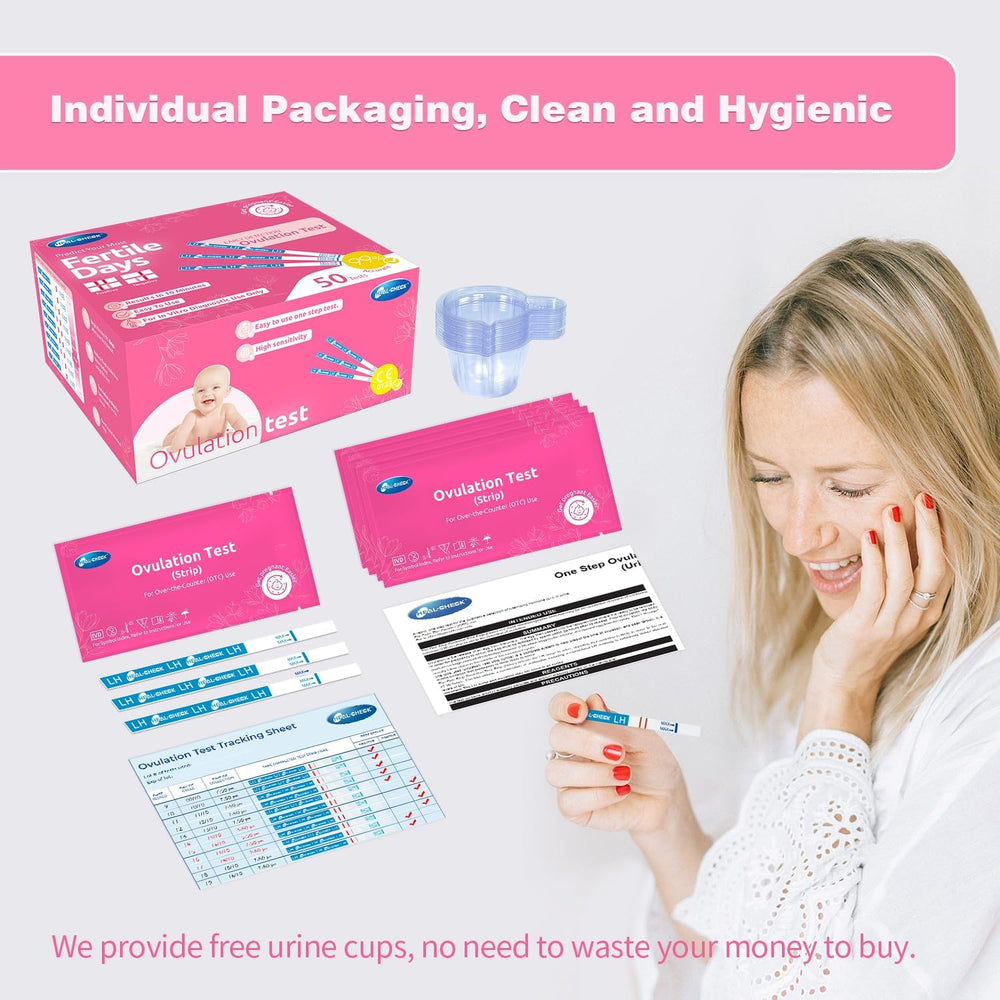Ovulation test strip dip in urine cup for easy use