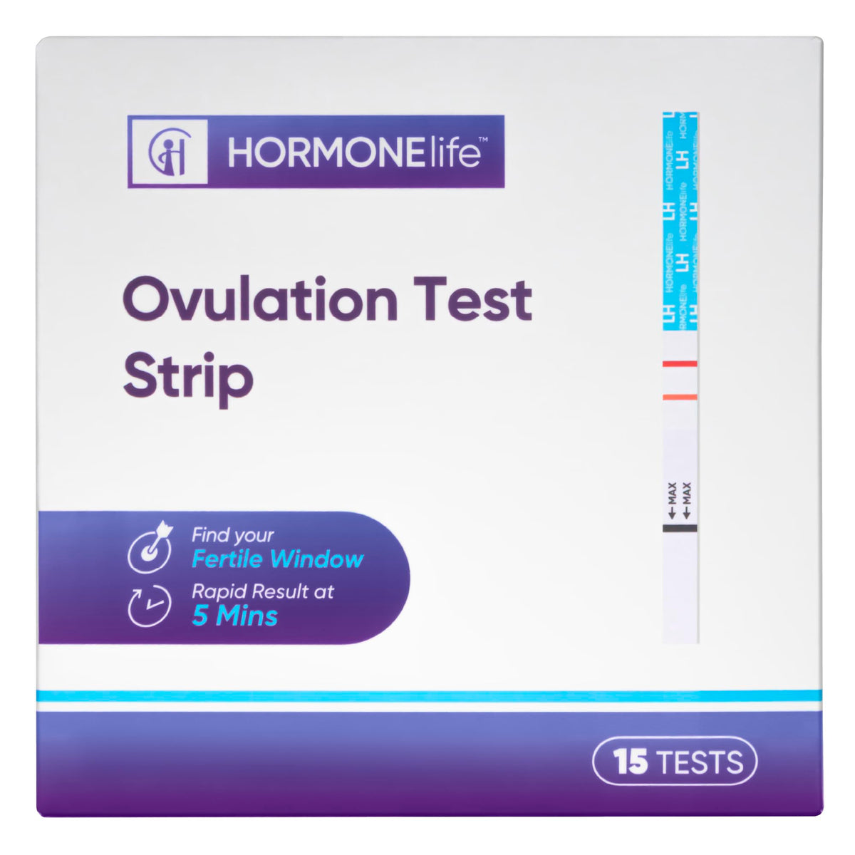 15-count ovulation test strips package