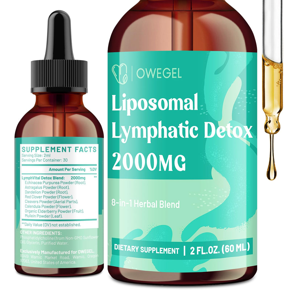 Owegel Liposomal Lymphatic Drainage Drops bottle – front view