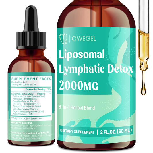 Owegel Liposomal Lymphatic Drainage Drops bottle – front view