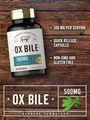 Ox Bile 500 mg capsules close-up
