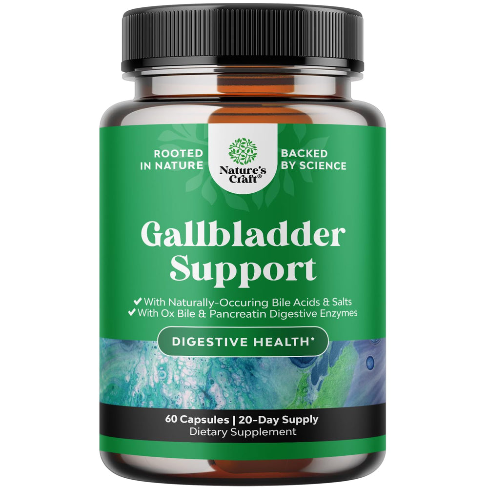 Ox bile salts gallbladder support bottle on white background