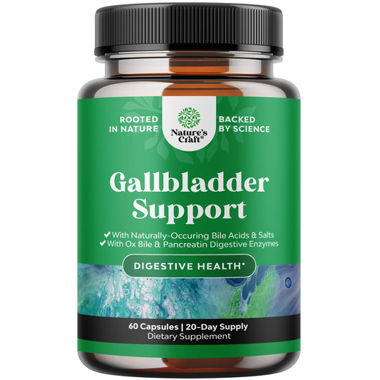 Ox bile salts gallbladder support bottle on white background