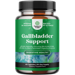Ox bile salts gallbladder support bottle on white background
