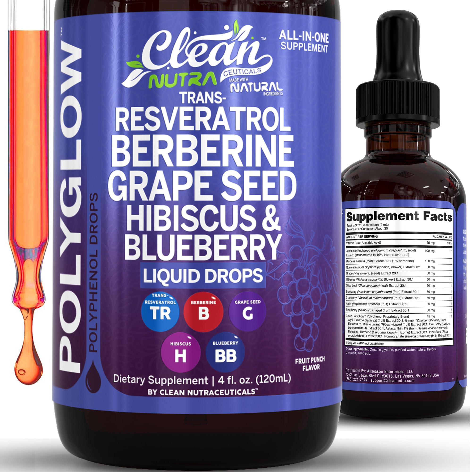 Oxibloom liquid drops in amber glass bottle (120ml)