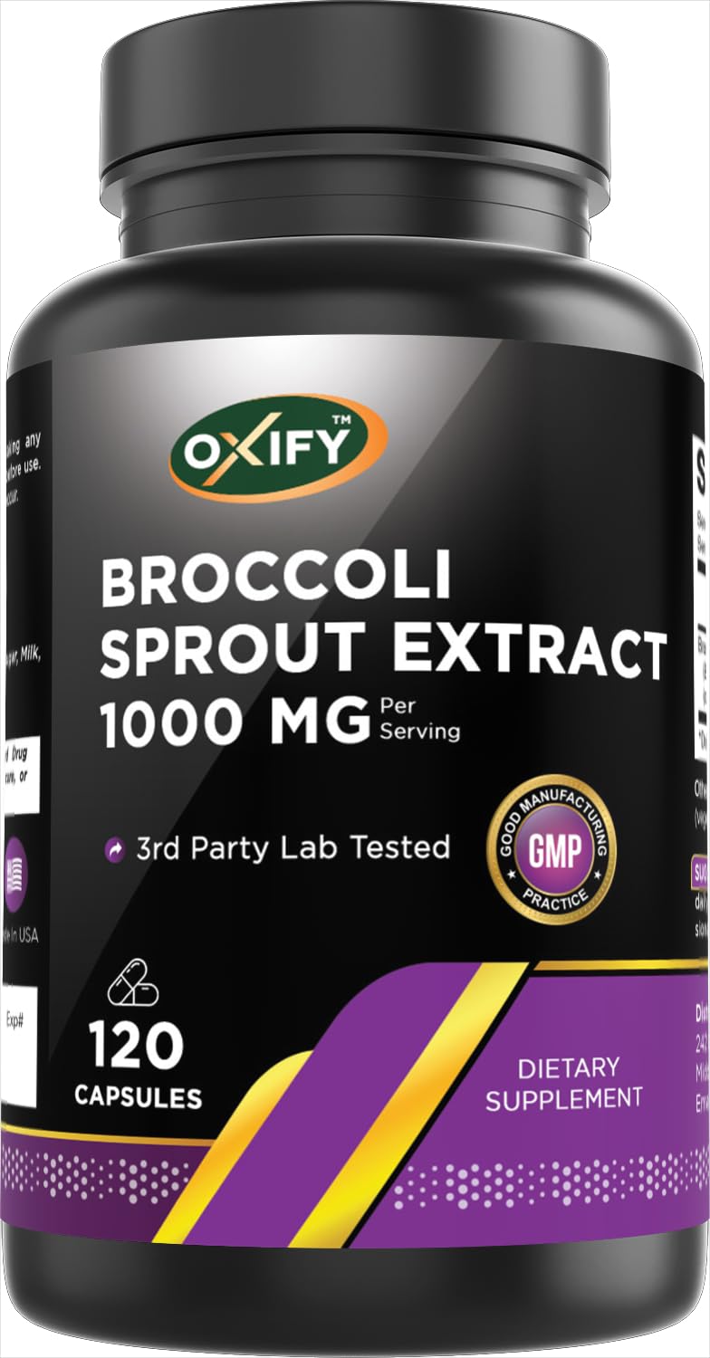 Oxify Broccoli Sprout Extract bottle - front label