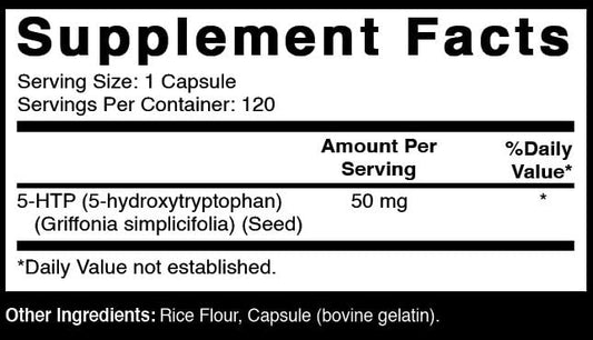 Oxify plant-based 5-HTP label
