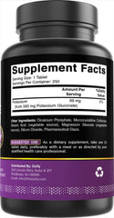Clean-label potassium gluconate supplement with no artificial colors